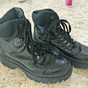 SALE DONALD PLINER Black Leather Snow/Hiking Boots/Shoes Size 38.5/8.5